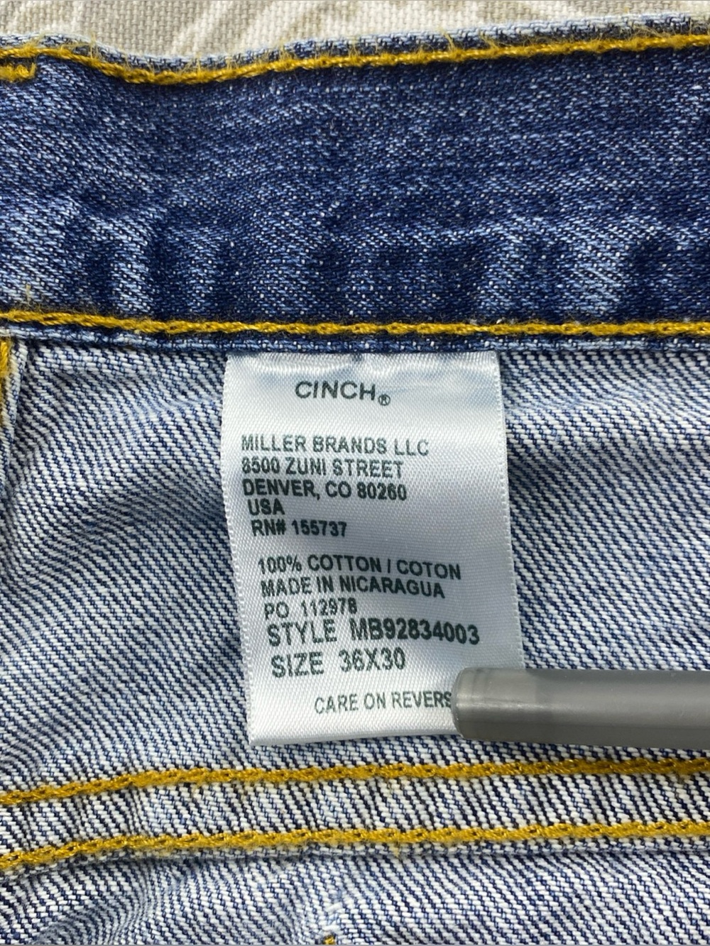 Cinch Authentic Jeans Mens 38x30
Blue Denim Cotton Regular Fit
Straight Leg - Picture 8 of 10